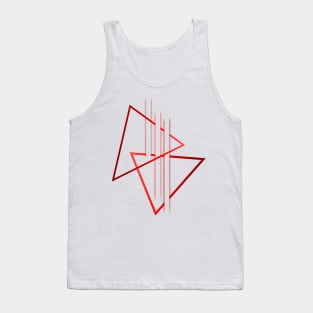 Geometric minimal triangle art red Tank Top